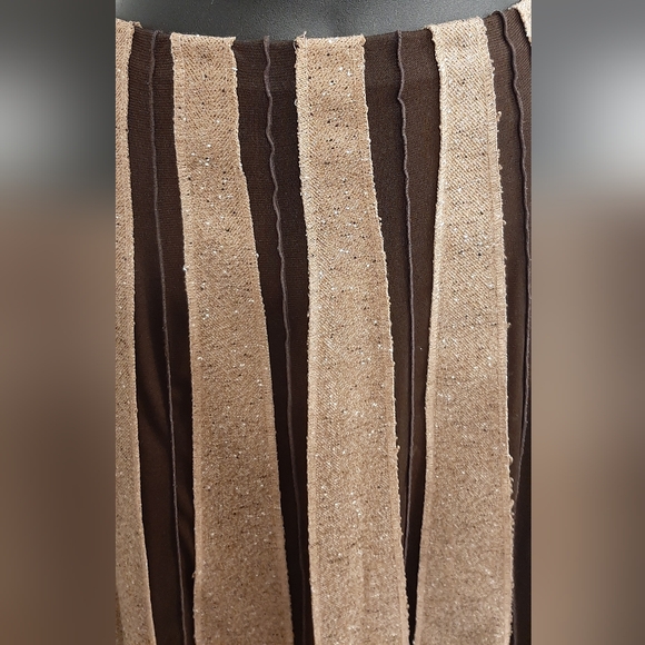 Vintage manigance Montreal Fashion Skirt Tone on Tone Brown Size 16 Stretchy - Picture 2 of 5